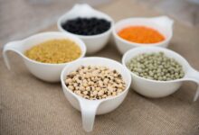 luštěniny v miskách