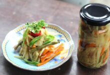 bambusové výhonky v salátu